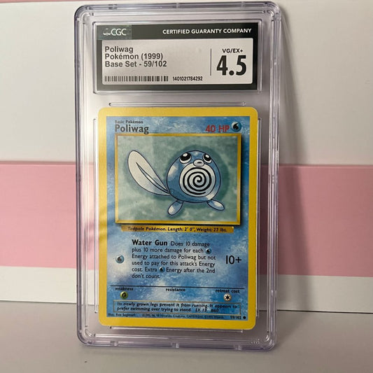 Poliwag Pokemon (1999) Base Set #59 CGC 4.5 VG/EX+